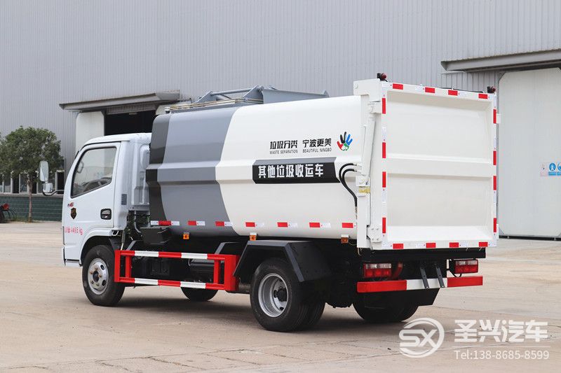 全新款東風多利卡側(cè)裝掛桶壓縮垃圾車