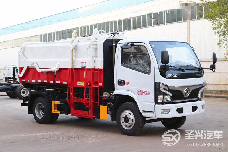 國(guó)六-東風(fēng)福瑞卡5方側(cè)裝掛桶垃圾車