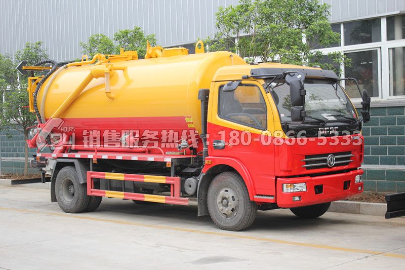 東風多利卡D7清洗吸污車一體罐8方