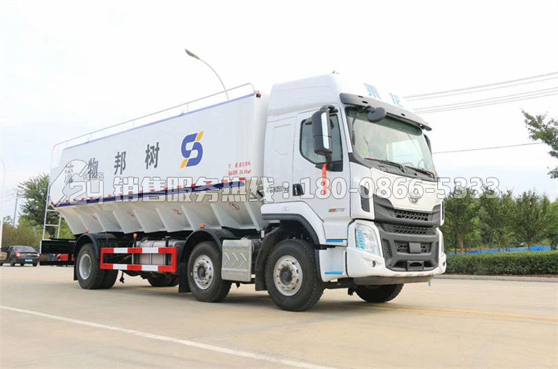國六-柳汽乘龍H5三軸散裝飼料車32m3