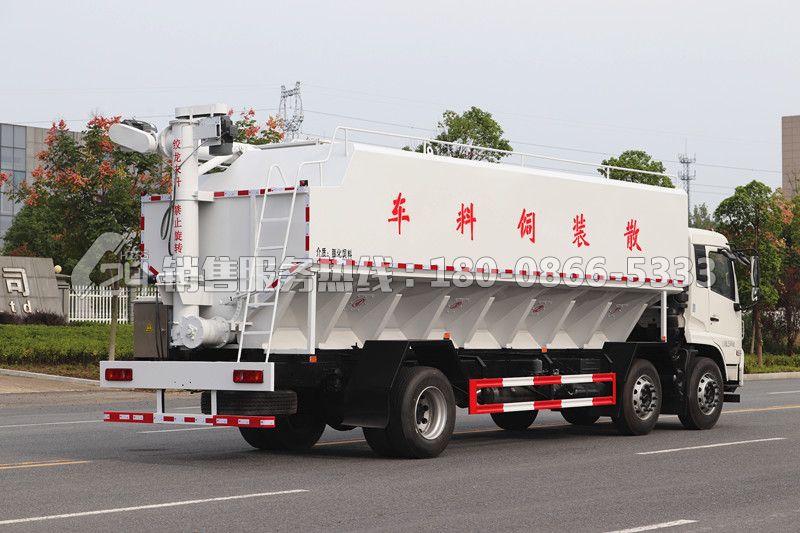 東風(fēng)天錦前四后四散裝飼料車30立方